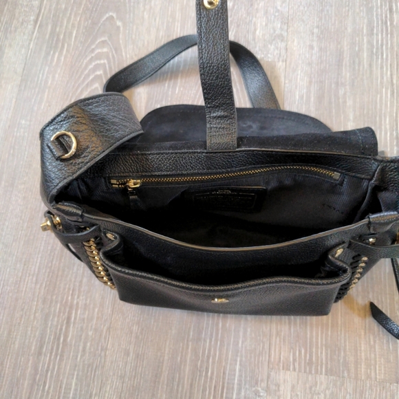 Coach Edie 31 Shoulder Bag Black Leather and Gold Chain Dust Bag Luxury Like New - Picture 12 of 14